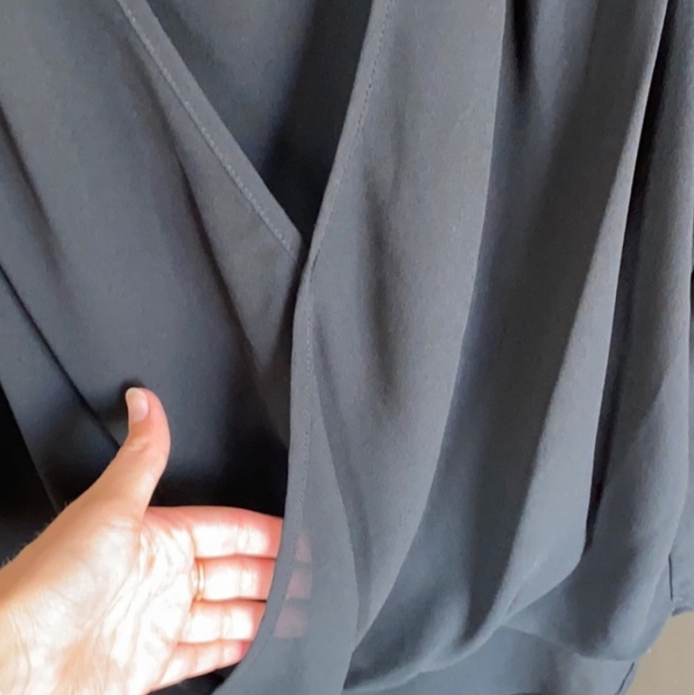 🎉2 for$15🎉 WAYF Sheer Faux Wrap Shirt, XS - Picture 2 of 4